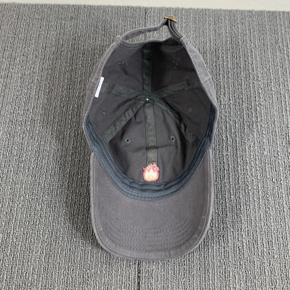 Fire Emoji Baseball Hat Unisex One Size Gray Strapback Cap North & Acrux - Picture 9 of 12